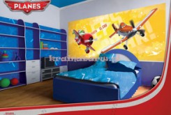 Bed in a children's room 3d image